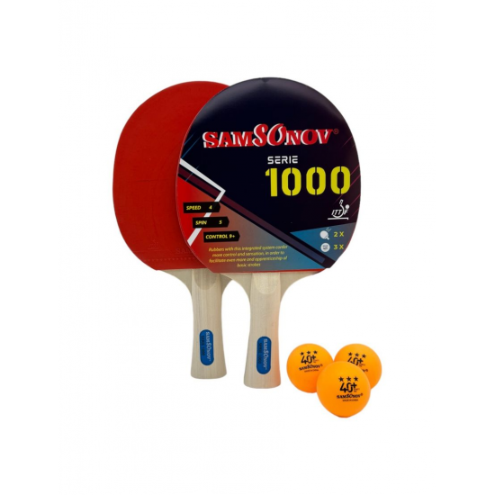 TT Bat Set - Tibhar Samsonov Serie 1000 (2bats + 3 balls) WQ TT Bat Set - Tibhar Samsonov Serie 1000 (2bats + 3 balls) WQ