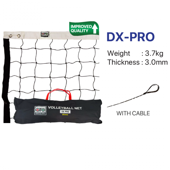 Volleyball Net - GTO DX Pro (3.0mm) + Cable CQ Volleyball Net - GTO DX Pro (3.0mm) + Cable CQ