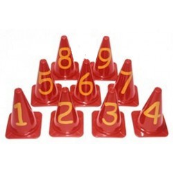 Cone Skittles / Marker Cones - 9" Numbered (1~9) CQ