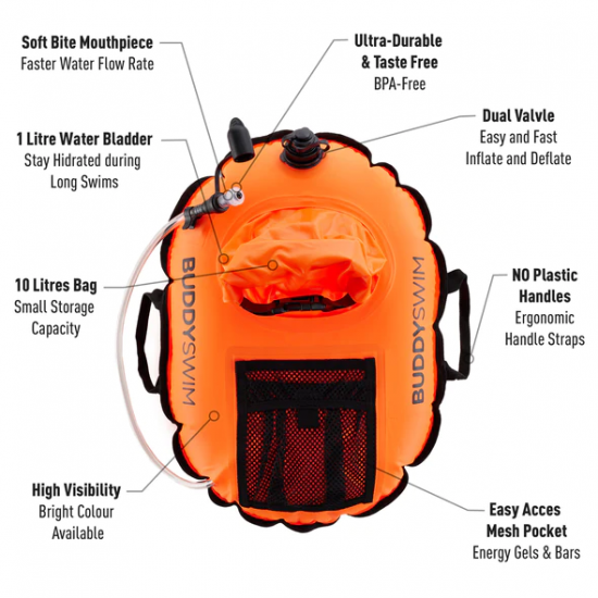 Hydrastation Pro Buoy - BuddySwim Inflatable Buoy 1L ZP Hydrastation Pro Buoy - BuddySwim Inflatable Buoy 1L ZP